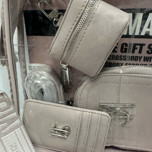 Steve Madden Pink Clay 4 Piece Gift Set Clear Crossbody Bag - Picture 2 of 11